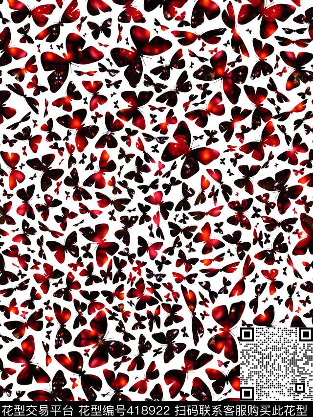 动物蝴蝶欧美传统印花华亿平台下载（图片编号: 418922） - 瓦栏（Walan）