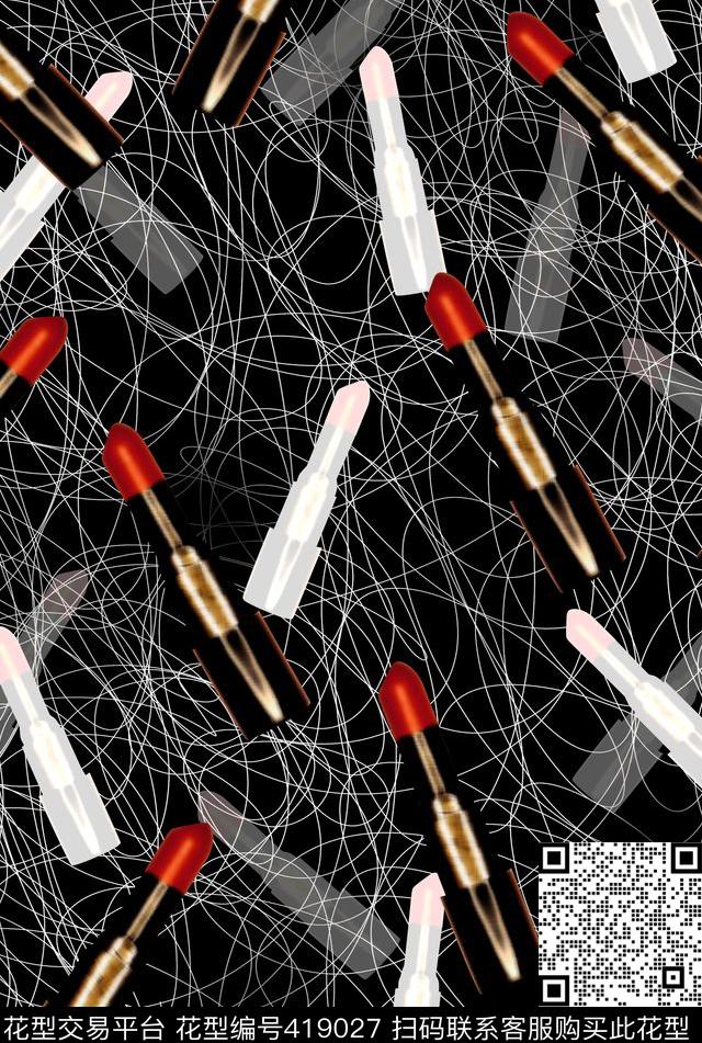 流行口红服装数码印花华亿平台下载（图片编号: 419027） - 瓦栏（Walan）