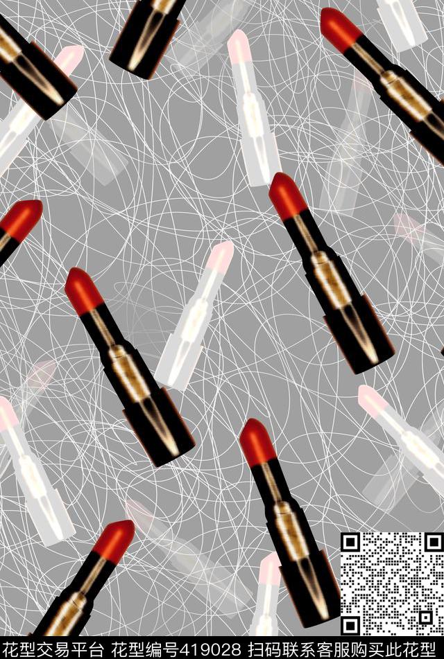 流行口红服装数码印花华亿平台下载（图片编号: 419028） - 瓦栏（Walan）