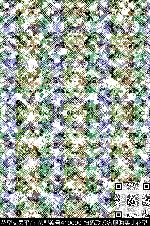 几何纹理碎裂色块数码印花华亿平台下载（图片编号: 419090） - 瓦栏（Walan）