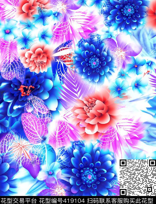 清晰甜美花夲传统印花华亿平台下载（图片编号: 419104） - 瓦栏（Walan）