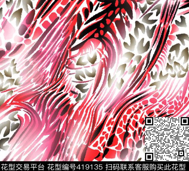 动物纹流行时尚豹纹组合传统印花华亿平台下载（图片编号: 419135） - 瓦栏（Walan）