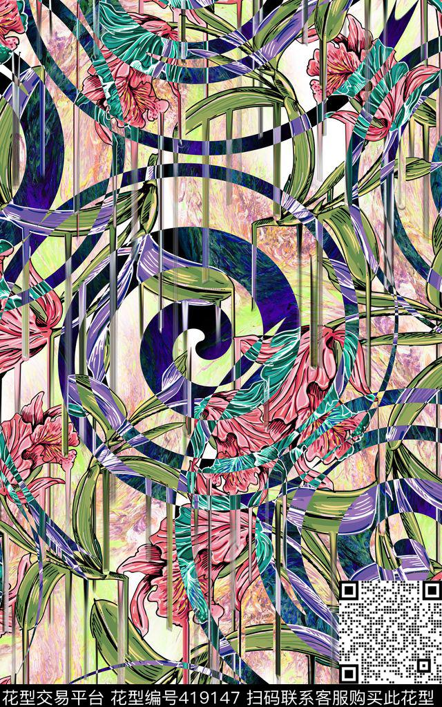 滤色螺旋拉丝数码印花华亿平台下载（图片编号: 419147） - 瓦栏（Walan）