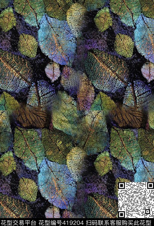 干笔华丽机理数码印花华亿平台下载（图片编号: 419204） - 瓦栏（Walan）