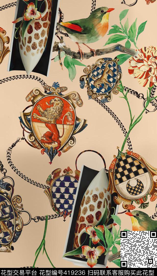 瓷器徽章链子数码印花华亿平台下载（图片编号: 419236） - 瓦栏（Walan）