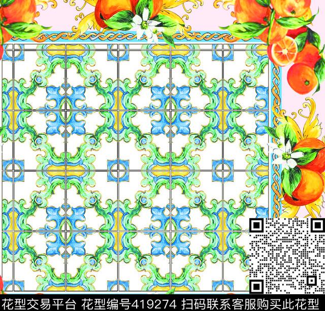 柠檬传统印花华亿平台下载（图片编号: 419274） - 瓦栏（Walan）