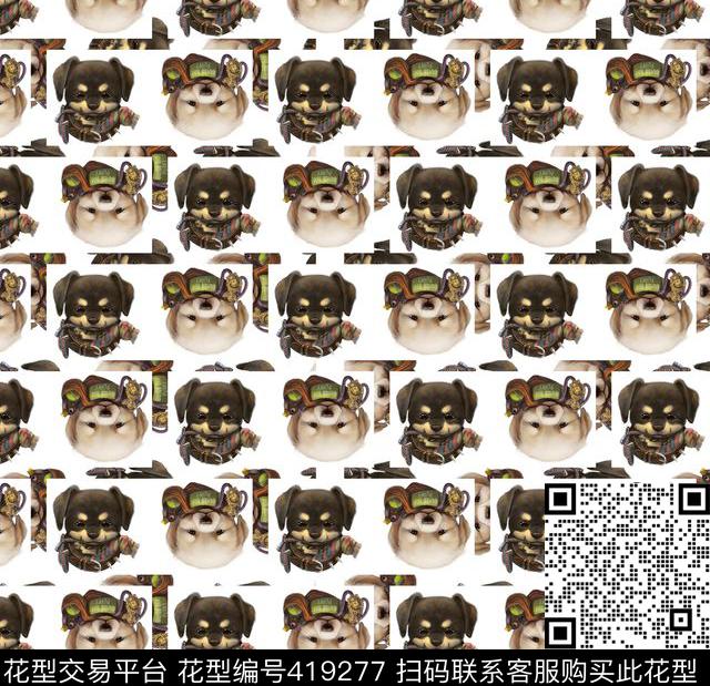 潮流动物复古数码印花华亿平台下载（图片编号: 419277） - 瓦栏（Walan）