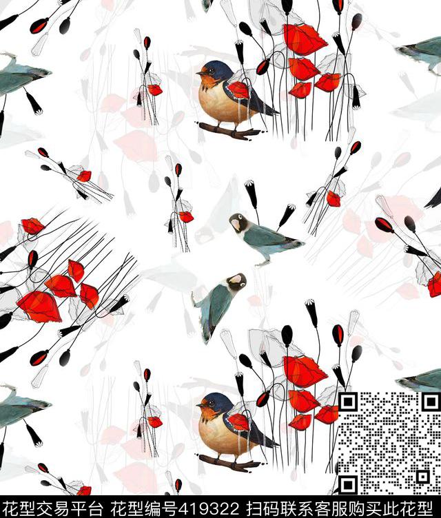 动物花卉衬衫华亿平台数码印花华亿平台下载（图片编号: 419322） - 瓦栏（Walan）