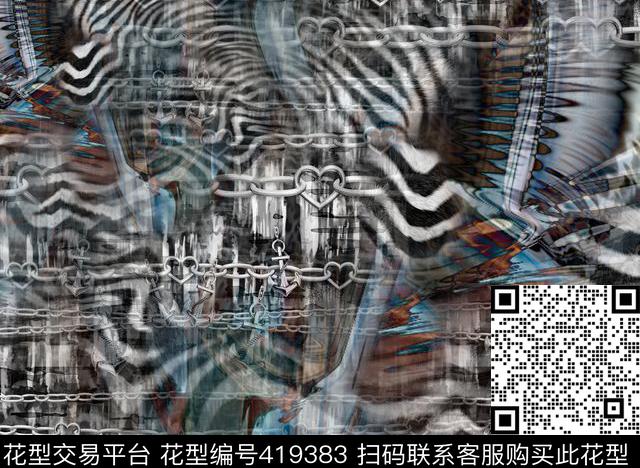 男装铁链sunday_豹纹动物纹系数码印花华亿平台下载（图片编号: 419383） - 瓦栏（Walan）