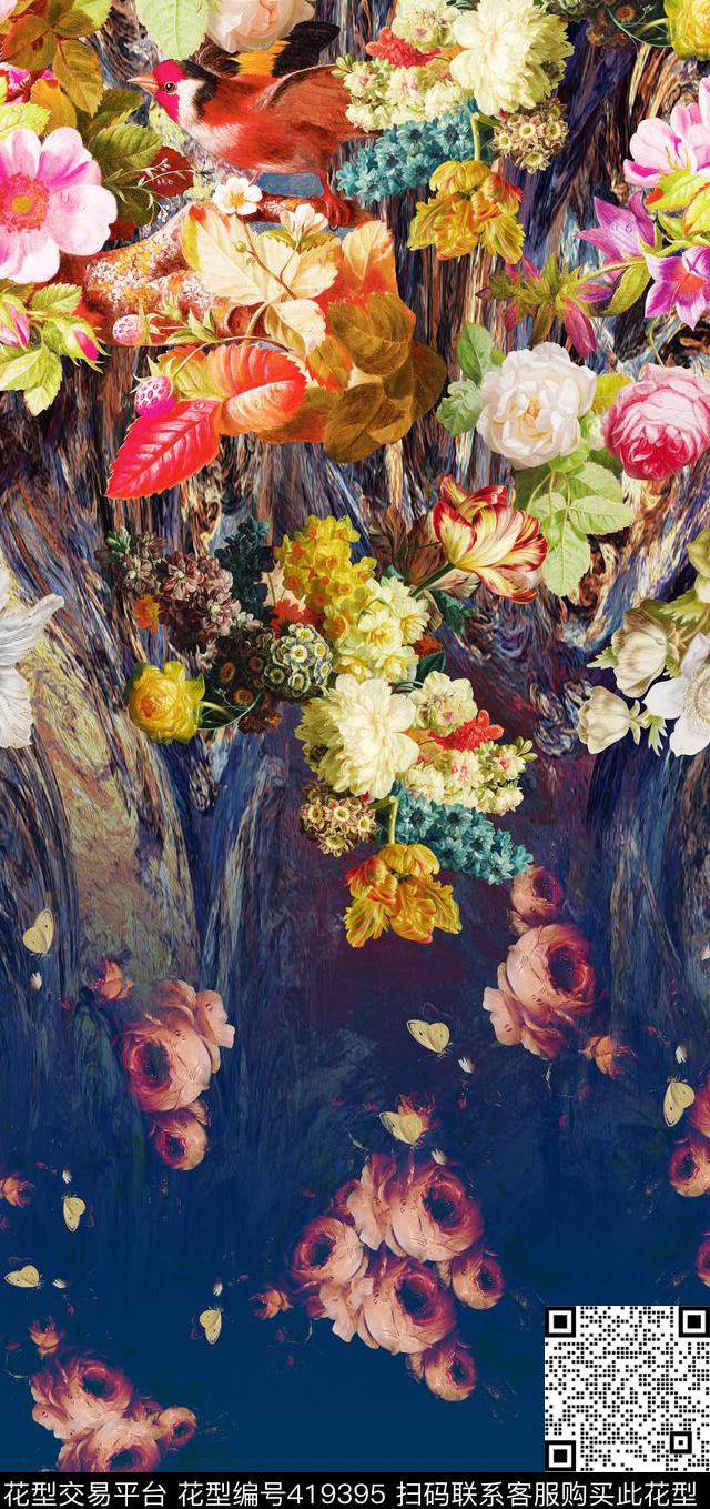 长裙定位渐变数码印花华亿平台下载（图片编号: 419395） - 瓦栏（Walan）