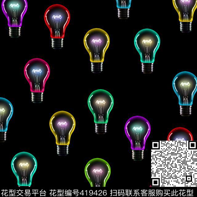 3D灯泡数码印花华亿平台下载（图片编号: 419426） - 瓦栏（Walan）