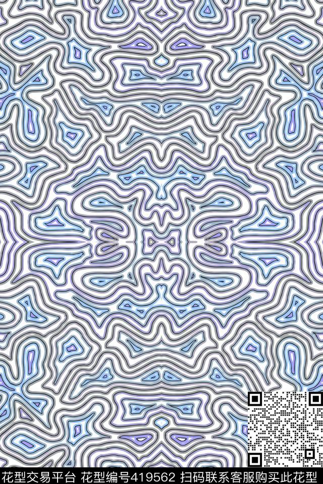 曲线迷宫华亿平台传统印花华亿平台下载（图片编号: 419562） - 瓦栏（Walan）