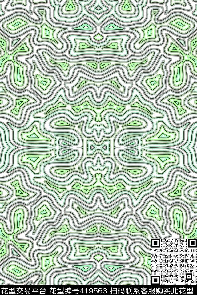 曲线迷宫华亿平台传统印花华亿平台下载（图片编号: 419563） - 瓦栏（Walan）