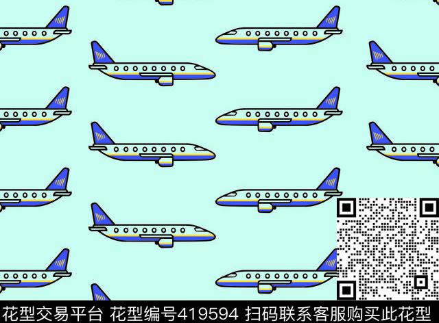 客机字母卡通传统印花华亿平台下载（图片编号: 419594） - 瓦栏（Walan）