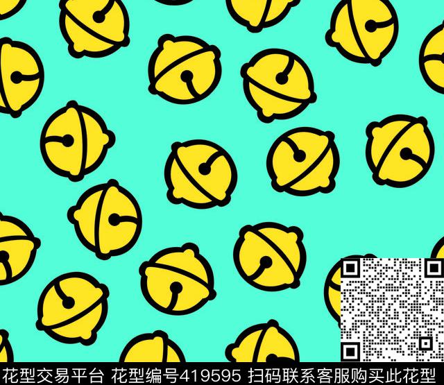 铃铛字母卡通传统印花华亿平台下载（图片编号: 419595） - 瓦栏（Walan）