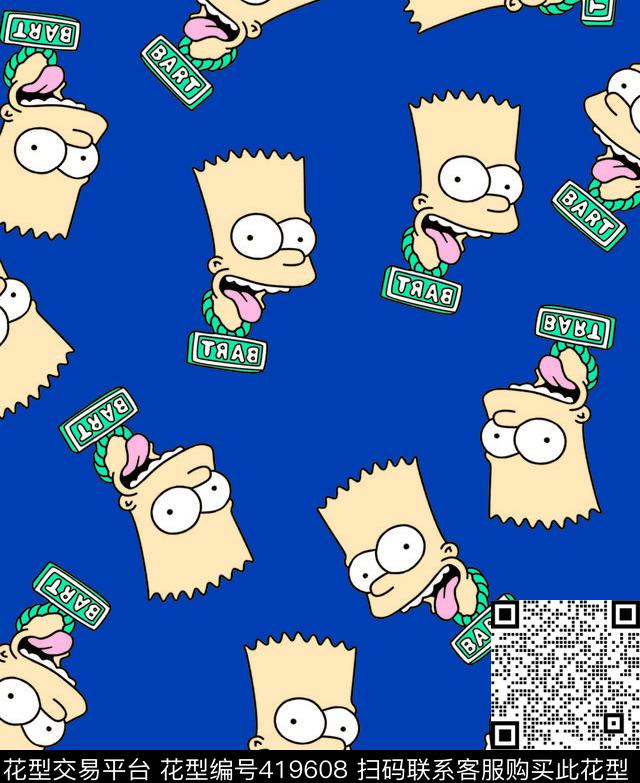 辛普森字母卡通传统印花华亿平台下载（图片编号: 419608） - 瓦栏（Walan）