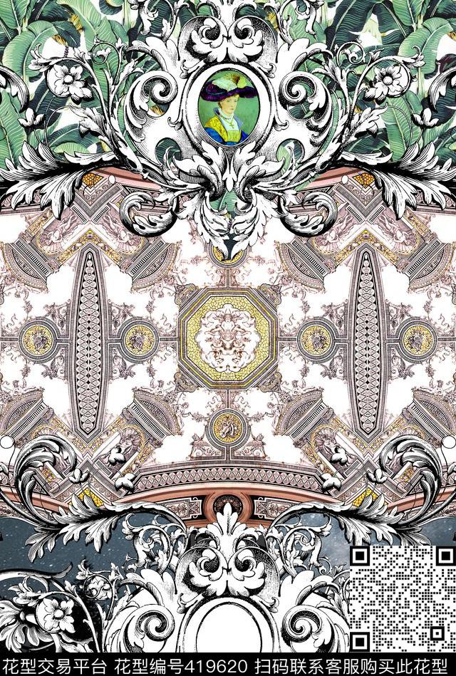潮流复古宫廷数码印花华亿平台下载（图片编号: 419620） - 瓦栏（Walan）