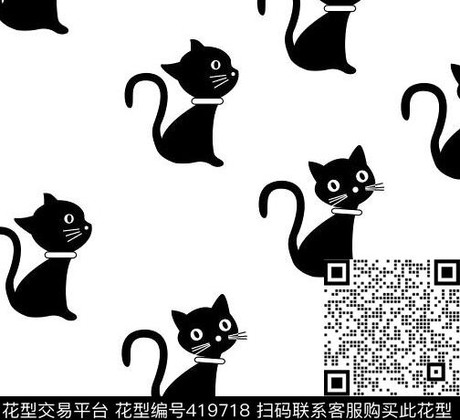 猫猫传统印花华亿平台下载（图片编号: 419718） - 瓦栏（Walan）
