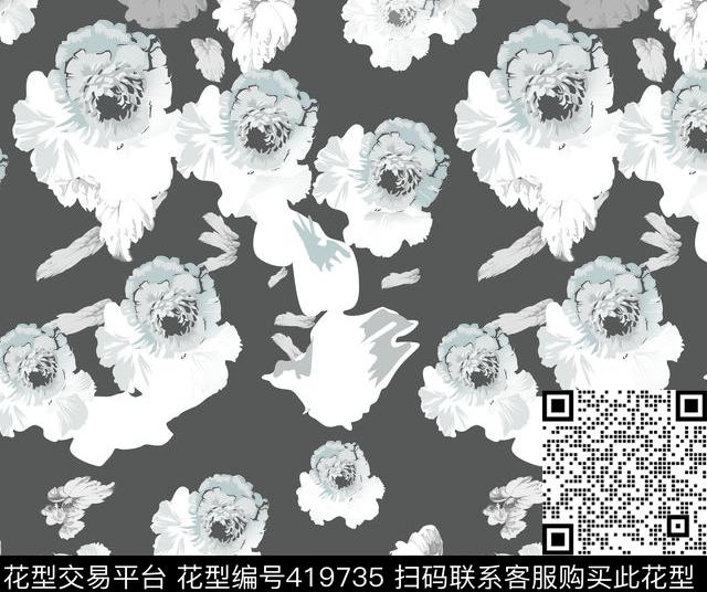 白花传统印花华亿平台下载（图片编号: 419735） - 瓦栏（Walan）