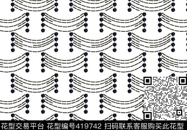 黑色珠子（做好循环传统印花华亿平台下载（图片编号: 419742） - 瓦栏（Walan）