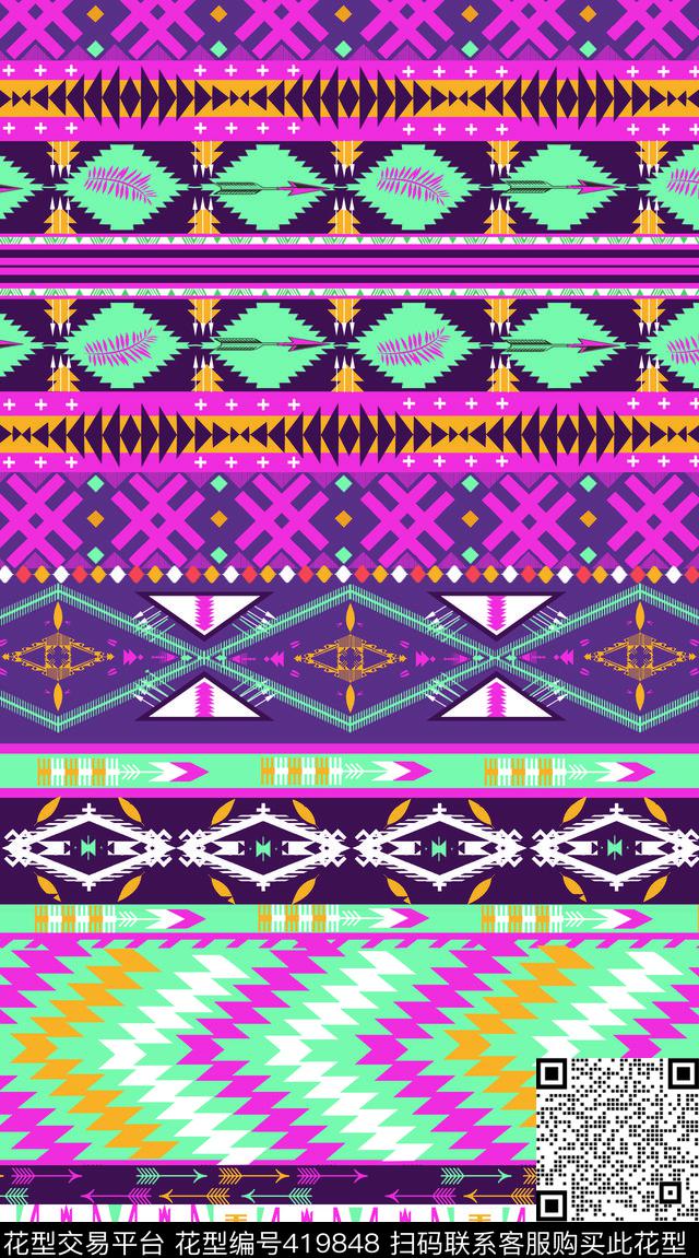 圆形时尚几何传统印花华亿平台下载（图片编号: 419848） - 瓦栏（Walan）