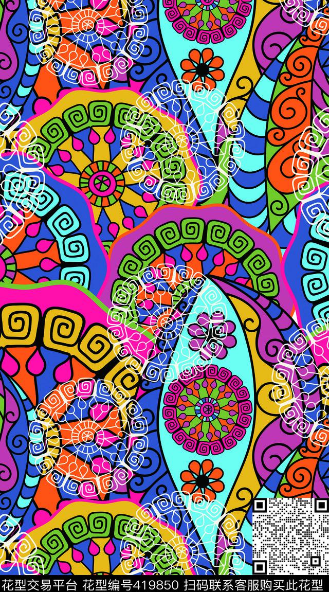 中国风民族风纹样传统印花华亿平台下载（图片编号: 419850） - 瓦栏（Walan）