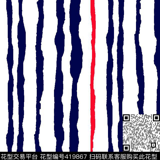 条子壹人行几何花传统印花华亿平台下载（图片编号: 419867） - 瓦栏（Walan）