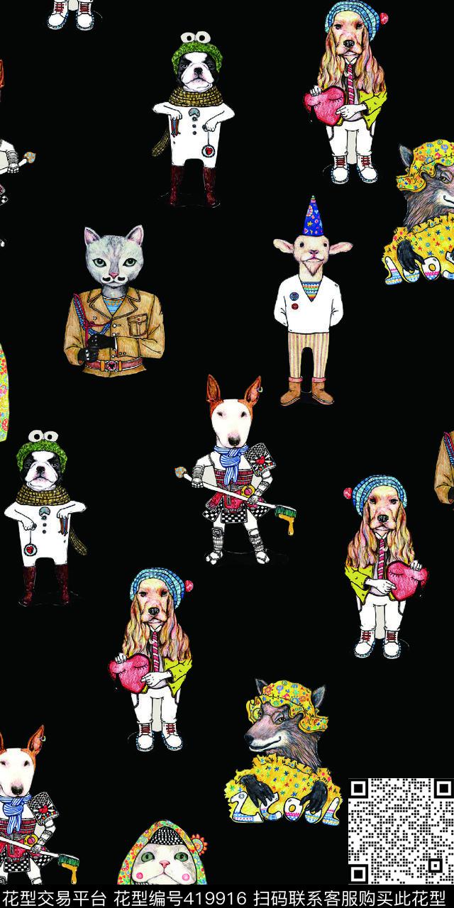 时尚卡通数码印花华亿平台下载（图片编号: 419916） - 瓦栏（Walan）