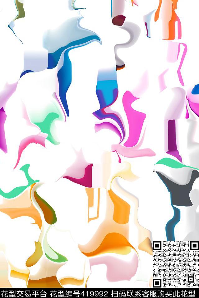 简单简约清新数码印花华亿平台下载（图片编号: 419992） - 瓦栏（Walan）