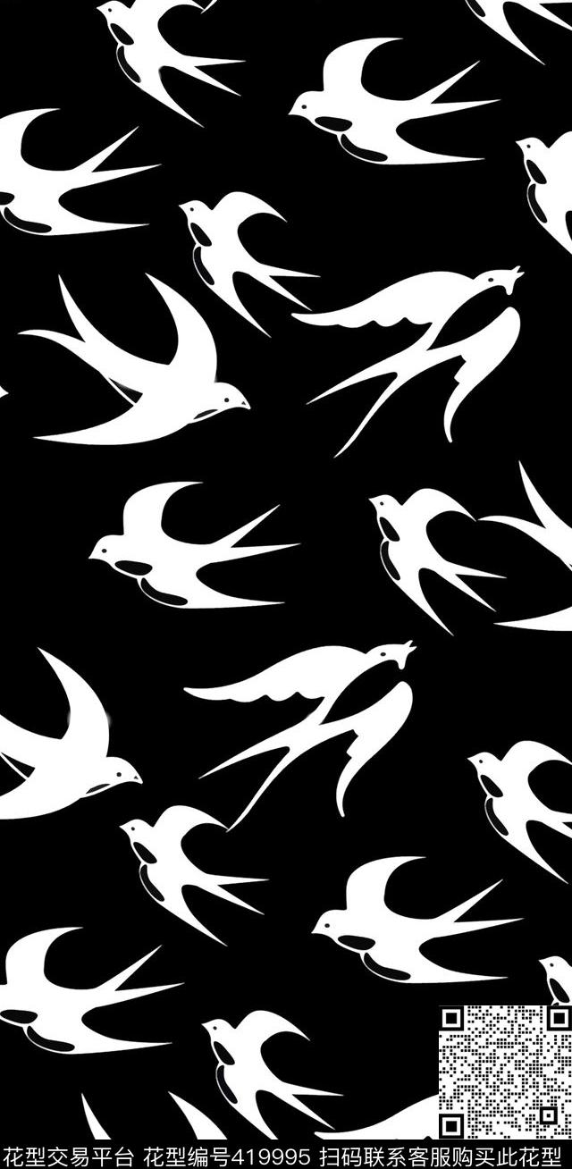 时尚休闲燕子潮牌传统印花华亿平台下载（图片编号: 419995） - 瓦栏（Walan）