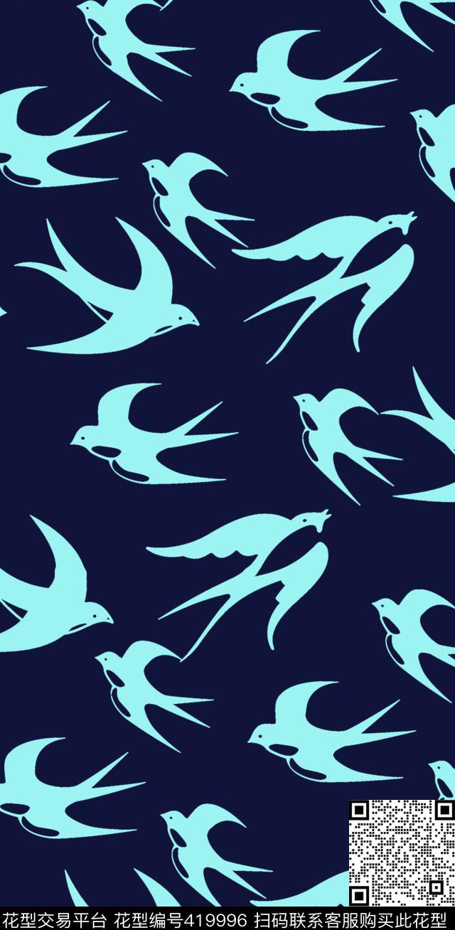 时尚休闲燕子潮牌传统印花华亿平台下载（图片编号: 419996） - 瓦栏（Walan）