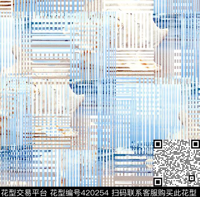 潮流复古抽象数码印花华亿平台下载（图片编号: 420254） - 瓦栏（Walan）