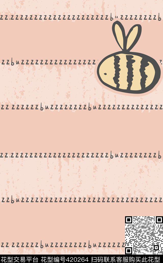 BEE可爱蜜蜂传统印花华亿平台下载（图片编号: 420264） - 瓦栏（Walan）