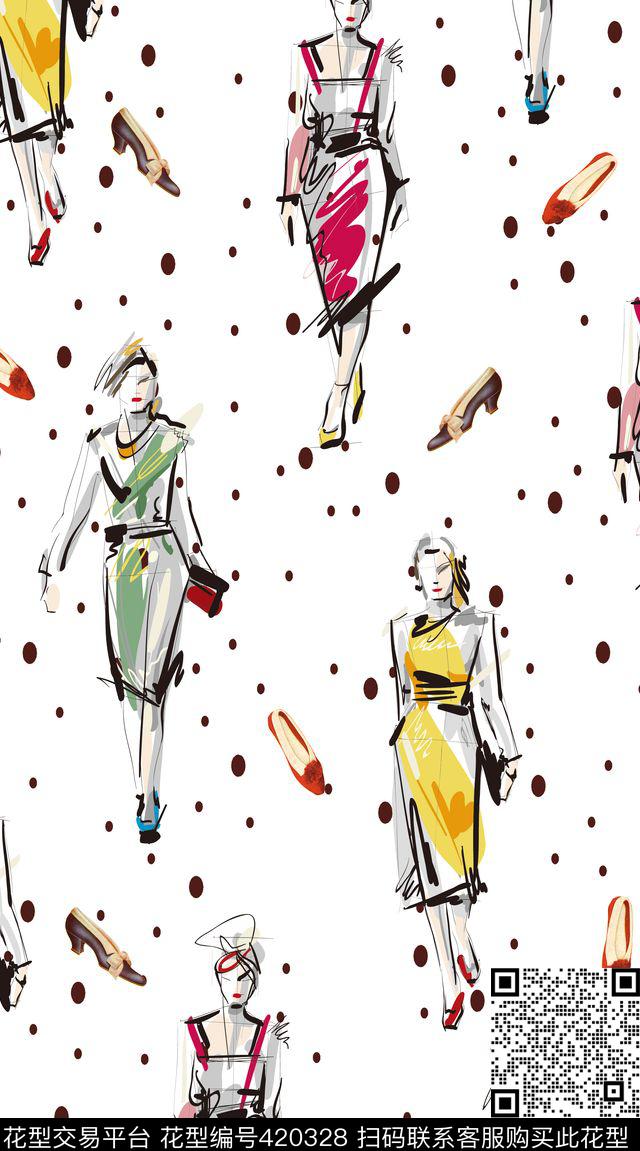 服装女装时尚简约女装.传统印花华亿平台下载（图片编号: 420328） - 瓦栏（Walan）