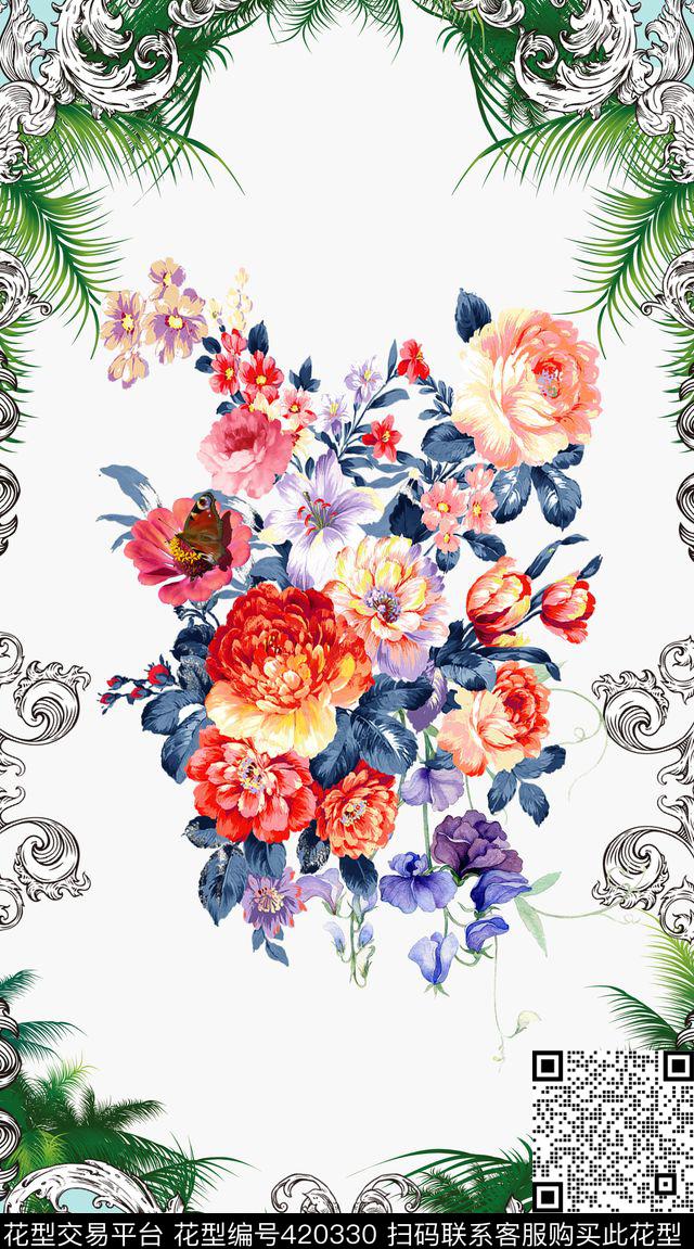 定位花卉女装数码印花华亿平台下载（图片编号: 420330） - 瓦栏（Walan）