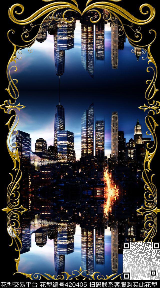 服装风景城市印象数码印花华亿平台下载（图片编号: 420405） - 瓦栏（Walan）