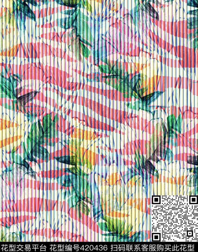 动物纹斑马纹水彩花卉条纹错位叠加叠影现代流行时尚动物纹数码印花华亿平台下载（图片编号: 420436） - 瓦栏（Walan）