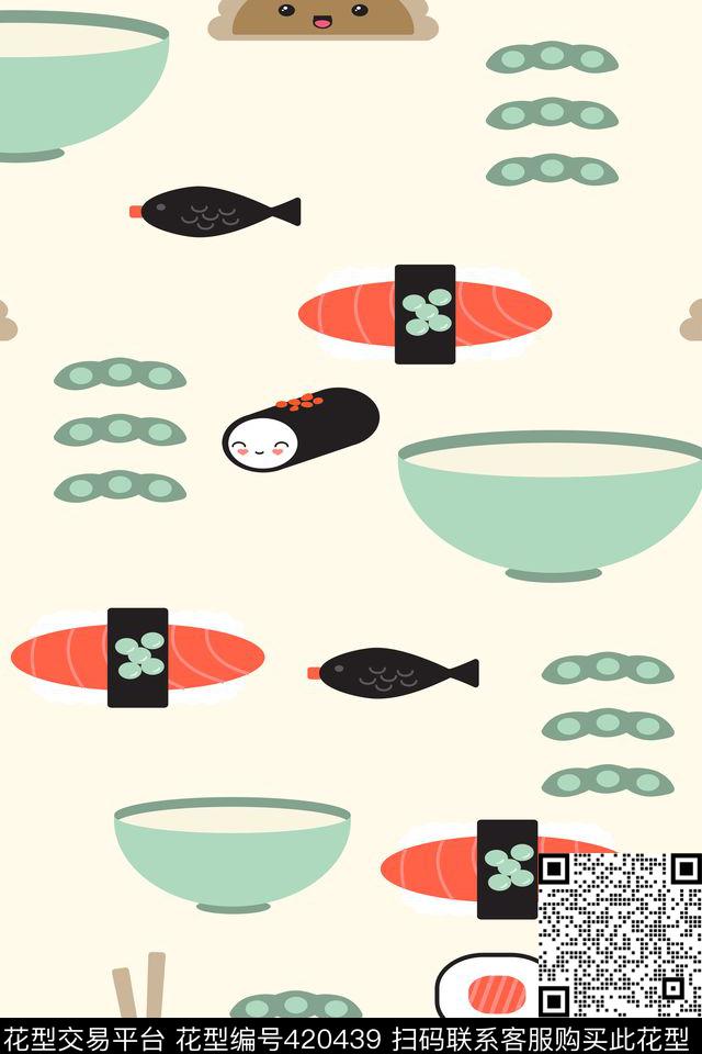 女装四方连续花鸟植物传统印花华亿平台下载（图片编号: 420439） - 瓦栏（Walan）