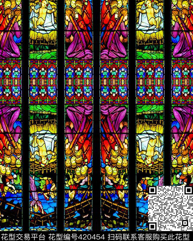 欧式教堂宫廷风短装定位数码印花华亿平台下载（图片编号: 420454） - 瓦栏（Walan）