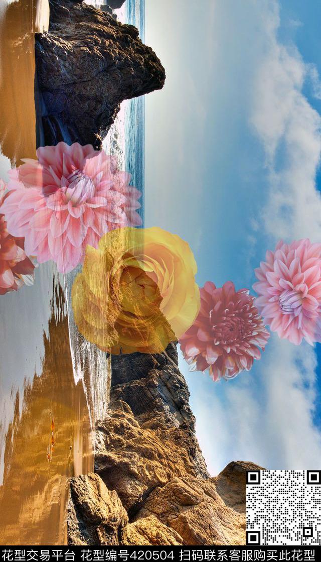 复古风景时尚数码印花华亿平台下载（图片编号: 420504） - 瓦栏（Walan）