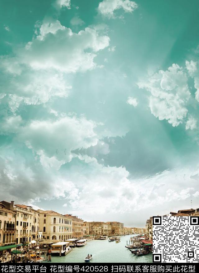 潮流度假风风景数码印花华亿平台下载（图片编号: 420528） - 瓦栏（Walan）