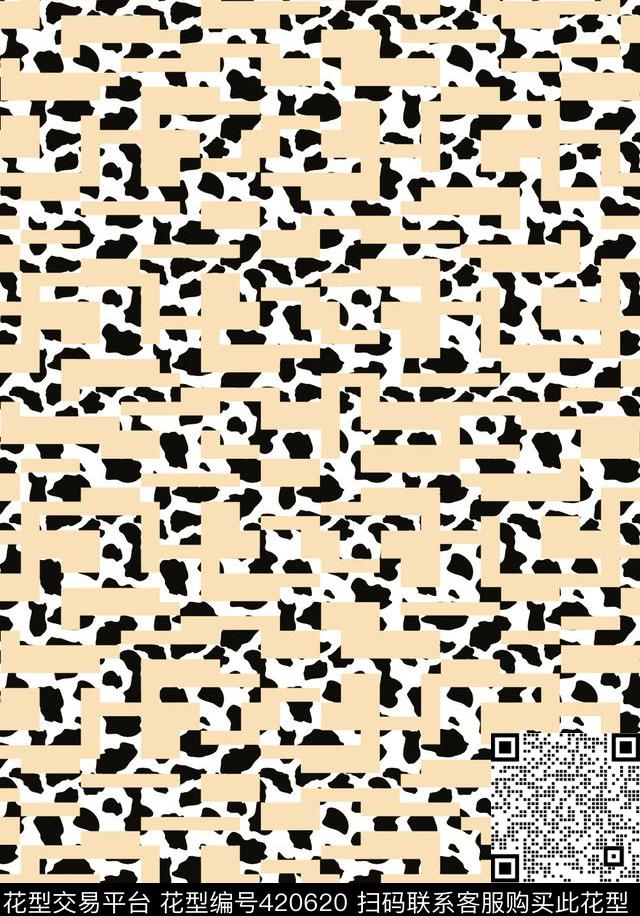 简单简约豹纹传统印花华亿平台下载（图片编号: 420620） - 瓦栏（Walan）
