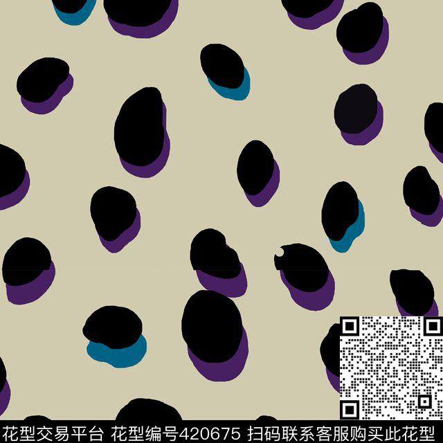 重影斑点几何雨点花几何斑点传统印花华亿平台下载（图片编号: 420675） - 瓦栏（Walan）