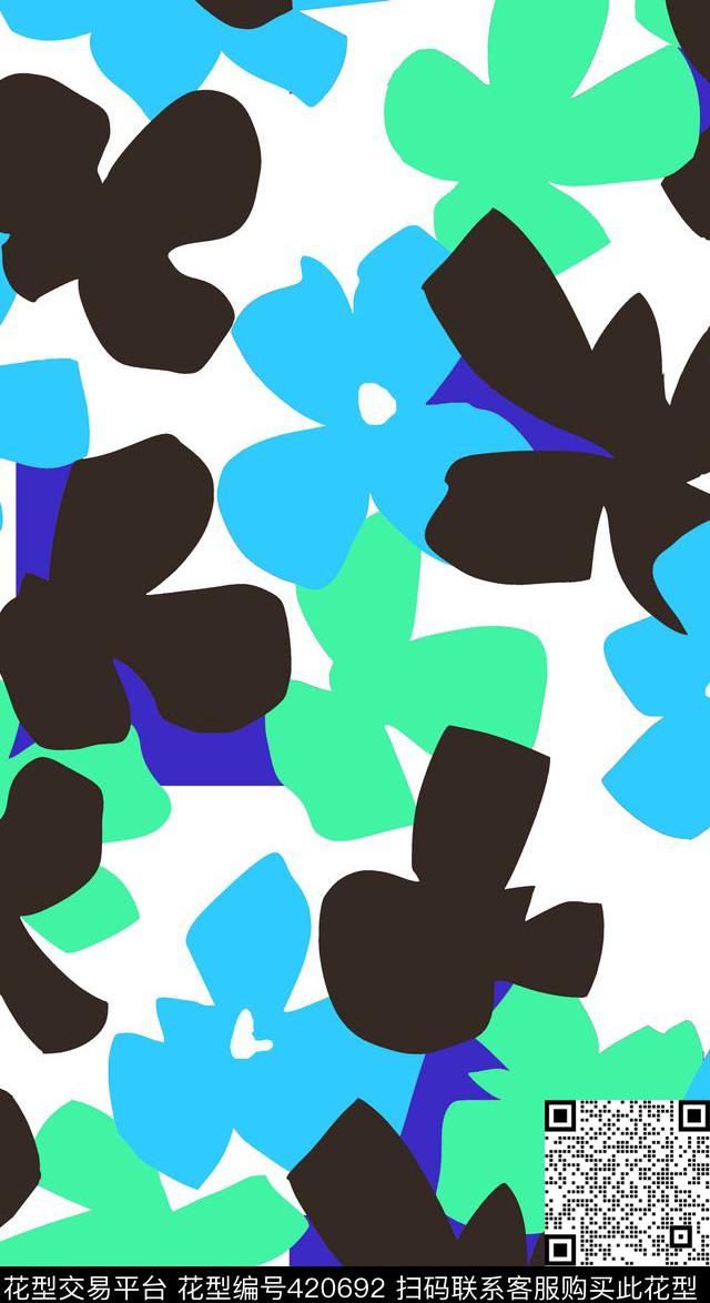 太阳花微笑花向阳花传统印花华亿平台下载（图片编号: 420692） - 瓦栏（Walan）