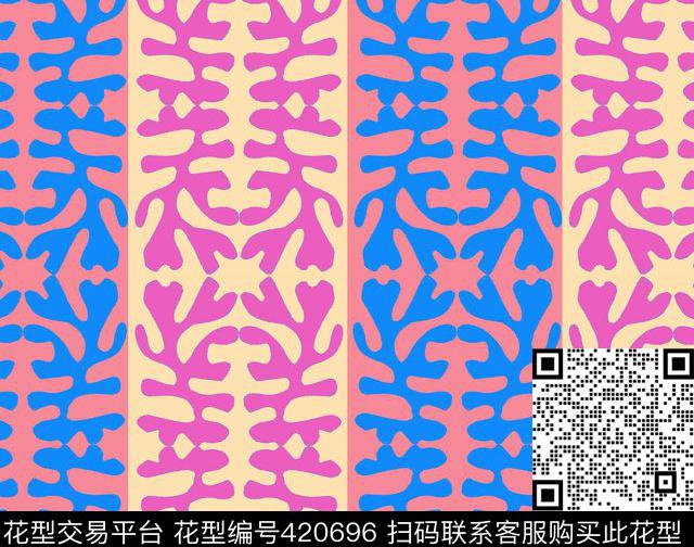 复古条纹花卉传统印花华亿平台下载（图片编号: 420696） - 瓦栏（Walan）