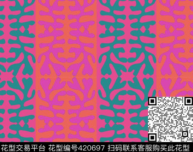 复古条纹花卉传统印花华亿平台下载（图片编号: 420697） - 瓦栏（Walan）