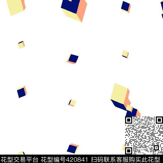 几何小清新壹人行几何花传统印花华亿平台下载（图片编号: 420841） - 瓦栏（Walan）