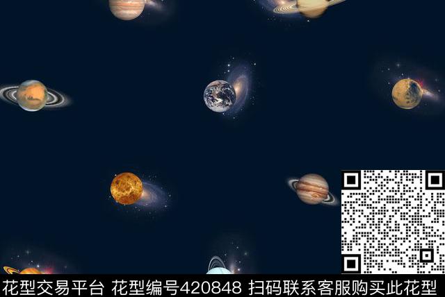时尚星球星系数码印花华亿平台下载（图片编号: 420848） - 瓦栏（Walan）