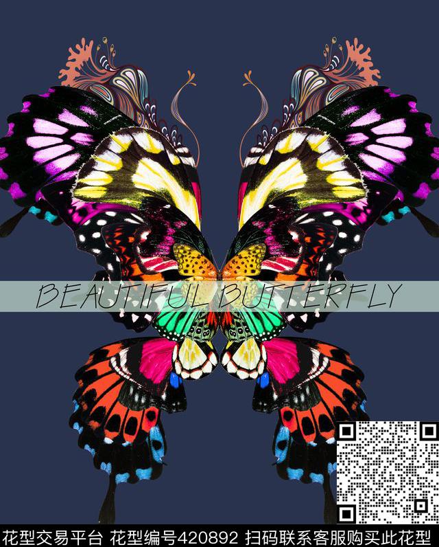 蝴蝶时尚数码大牌数码印花华亿平台下载（图片编号: 420892） - 瓦栏（Walan）