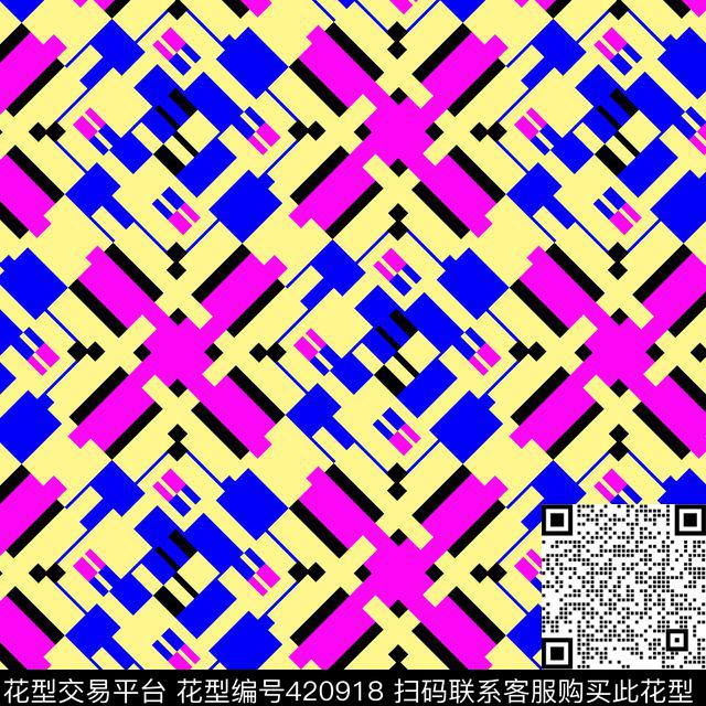 立体几何条格传统印花华亿平台下载（图片编号: 420918） - 瓦栏（Walan）